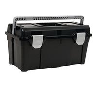mallette à outils raaco largeur 580 x hauteur 285 x profondeur 290mm en polypropylène avec fermeture à ressort noir / argent - 715195