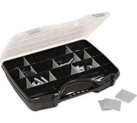 raaco 715362 A46 Mallette de rangement en plastique, Noir/transparent/argent, 388 x 290 x 61 mm