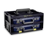 raaco CarryMore 55x2: Caisson de Transport Légère Équipé de 2 Mallettes CarryLite 55 4x8-16, Capacité de Charge de 25 kg, 27.8 x 38.6 x 19.5 cm Boîte à Outils