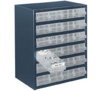 Raaco Casier de rangement 137577 250/24-1, 24 tiroirs, Bleu/transparent