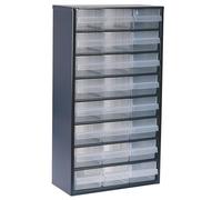 raaco Casiers à Tiroirs C12-24, avec 24 Tiroirs en Plastique, Charge 29.7 kg, 15 x 30.6 x 55.2 cm, Montable au Mur, pour Rangement Garage & Atelier, Rangement Visserie Atelier