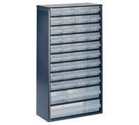 raaco Casiers à Tiroirs C12-40, avec 40 Tiroirs en Plastique, Charge 36.3 kg, 15 x 30.6 x 55.2 cm, Montable au Mur, pour Rangement Garage & Atelier, Rangement Visserie Atelier