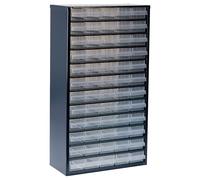 Raaco Casiers à Tiroirs C12-60, avec 60 Tiroirs en Plastique, Charge 39.6 kg, 15 x 30.6 x 55.2 cm, Montable au Mur, pour Rangement Garage & Atelier, Rangement Visserie Atelier