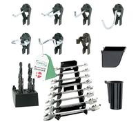 Raaco Clip Mix, lot de 84 SuperClips pour panneau perforé, pour garage | Lot de 84 SuperClips Premium crochets en acier pour panneau perforé, supports muraux d’outils pour garage et atelier, système