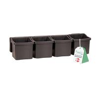 Raaco Cup set 1 Rangement Mural de Vis avec 4 Bacs, Rail Mural avec Conteneur en Plastique 10,7 x 40,7 x 9 cm. Poids 0,29 kg, Capacité de Charge 12 kg. Idéal pour Organiser et Ranger Petites Outils.