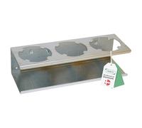 Raaco Porte-Bidons d'Atelier Clip 13, 3 compartiments - 10 x 31 x 8 cm | 10 x 31 x 8 cm, 3 Compartiments pour Doses et Bidon d'Huile, Fabriqué en Aluminium Robuste, Crochet Solide pour Mur Perforé