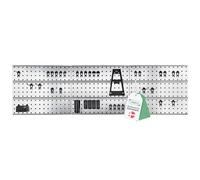 Raaco Panneau perforé TWP Set de 3 - Galvanisé 156×44 cm, 44 SuperClips, capacité 225 kg
