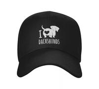 RAAXIHL Casquette Homme Personnalisé Classique I Love Dachshunds Casquette de Baseball Hommes Femmes Réglable Badger Saucisse Wiener Chien Papa Hat Performance Snapback Caps Cadeaux personnalisés