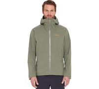 Rab Downpour Veste légère à capuche imperméable pour homme pour randonnée et trekking, kaki clair, Large