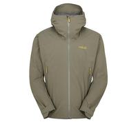 Rab Downpour Veste légère à capuche imperméable pour homme pour randonnée et trekking, kaki clair, Medium