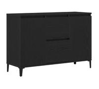 ""Rabais""Buffet - CLARENCE - Commode/Buffet de cuisine, Chêne noir - Bois de chêne massif, Acier enduit de poudre NEU9536
