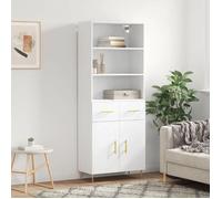 ""Rabais""Buffet haut - CLARENCE - Commode/Buffet de cuisine, Blanc 69,5x34x180 cm - Bois d'ingénierie NEU7928