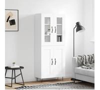 ""Rabais""Buffet haut - CLARENCE - Commode/Buffet de cuisine, Blanc 69,5x34x180 cm - Bois d'ingénierie NEU8004