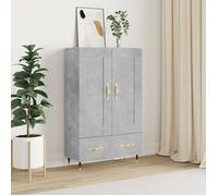""Rabais""Buffet haut - CLARENCE - Commode/Buffet de cuisine, gris béton 69,5x31x115 cm - Bois d'ingénierie NEU4848