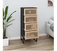 ""Rabais""Buffet haut - CLARENCE - Commode/Buffet de cuisine, noir 40x30x95 cm - Bois d'ingénierie NEU2039