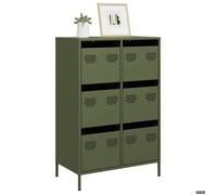""Rabais""Buffet haut - CLARENCE - Commode/Buffet de cuisine, vert olive 68x39x101,5 cm acier NEU8892