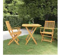 “Rabais""Ensemble à manger de jardin pliable 3 pcs - Table de salon salle à manger + 2 Chaises de jardin - Bois d'acacia solide SOLO2