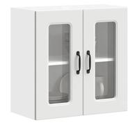 “Rabais""Meuble haut suspendue - VIDAXL - Armoire murale de cuisine avec porte en verre Kalmar blanc Août38148