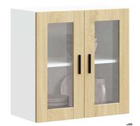 “Rabais""Meuble haut suspendue - VIDAXL - Armoire murale de cuisine et porte en verre Porto chêne sonoma Août78466