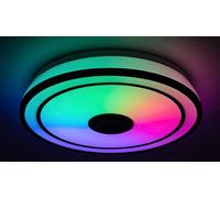 Rabalux Black LED plafonnier Nikolaus 395mm 24W RGB + CCT avec DO et haut-parleur 71030