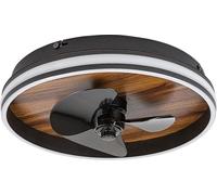 Rabalux Noir Plafonnier LED avec ventilateur Faustine 470mm 30W CCT avec DO 71016