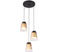 Rabalux Zenaida lampe suspendue 3x60 W noir-transparent-doré 3545