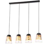 Rabalux Zenaida lampe suspendue 4x60 W noir-transparent-doré 3544