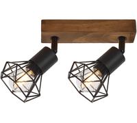 Rabalux Zeus plafonnier 2x40 W noir-bois 3138