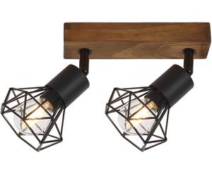 Rabalux Zeus plafonnier 2x40 W noir-bois 3138