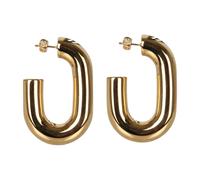 Rabanne - Boucles d`oreilles créoles à maillons - Femme - Accessoires - Jaune - Taille: ONE Size