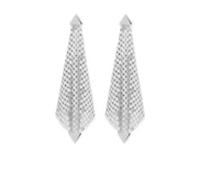 Rabanne - Boucles d'oreilles en cotte de mailles - Femme - Accessoires - Gris - Taille: ONE Size
