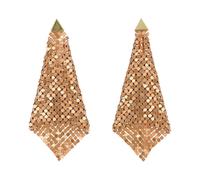 Rabanne - Boucles d'oreilles en maille de cuivre - Femme - Accessoires - Jaune - Taille: ONE Size