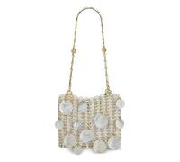 Rabanne, Femme, Sacs, Gris, Taille: ONE Size Mini Sac Bandoulière avec Décoration Coquillage