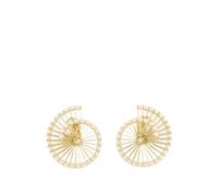 Rabanne - Gold Spiral Brass Earrings - Femme - Accessoires - Jaune - Taille: ONE Size