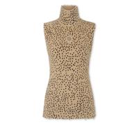 Rabanne - Haut sans manches à imprimé animalier - Femme - Pulls - Beige - Taille: 42 FR