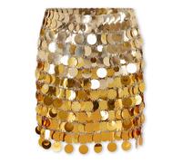 Rabanne - Jupe Mini Disque Doré à Effet Dégradé - Femme - Jupes - Jaune - Taille: 36 FR