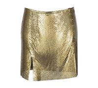 Rabanne - Mini Jupe en Maille Dorée - Femme - Jupes - Jaune - Taille: 38 FR