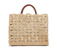 Paco Rabanne Sac à main 1969 en raphia Beige avec disques métalliques ONE Size