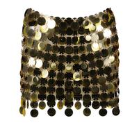 Rabanne - Sparkle Discs Skirt - Femme - Jupes - Jaune - Taille: 40 FR