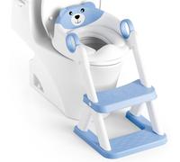 Rabb 1st Reducteur Toilette Enfant, Siège de Toilette pour Enfants Garçons et Filles, 2 en 1 Rehausseur Filles Garçons, Coussin Non-éclaboussures et Antidérapant, Tabouret d'escalier