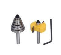 Rabbet Router Bit, Multi Slot Milling Cutter Drill Bit Set, 1/4in Shank Milling Cutter Router Bits with Bearings Set for Woodworking