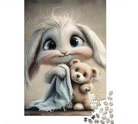 Rabbit 1000 Morceaux Papier Écologique Casse-tête Amateurs Puzzle Niveau Difficulté Équilibré Facile Nettoyer Divertissement Weekend 52x38cm/1000pcs