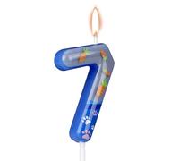 Rabbit Anniversaire Bougie, Bleu Animal Thème Numéro Bougies Carotte et Empreintes Happy Birthday Gâteau Toppers Gâteau Décoration pour Enfants Anniversaires Favor Jungle Safari Fête (7)