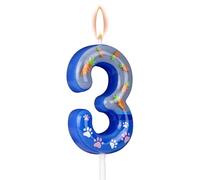Rabbit Anniversaire Bougie, Bleu Animal Thème Numéro Bougies Carotte et Empreintes Happy Birthday Gâteau Toppers Gâteau Décoration pour Enfants Anniversaires Favor Jungle Safari Fête (0)