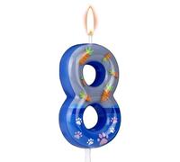 Rabbit Anniversaire Bougie, Bleu Animal Thème Numéro Bougies Carotte et Empreintes Happy Birthday Gâteau Toppers Gâteau Décoration pour Enfants Anniversaires Favor Jungle Safari Fête (8)