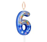 Rabbit Anniversaire Bougie, Bleu Animal Thème Numéro Bougies Carotte et Empreintes Happy Birthday Gâteau Toppers Gâteau Décoration pour Enfants Anniversaires Favor Jungle Safari Fête (6)