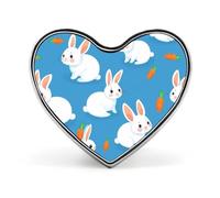 Rabbit Bunny Carrot Printed Brooch Pins Heart Badge Collar Lapel Pins Dress Coat Accessories for Women Men