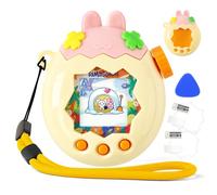 Rabbit - Coque de protection pour Tamagotchi Paradise - Coque de protection antichoc en polycarbonate avec 2 films de protection d'écran avec cordon (jaune et rose)