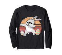 Rabbit Dabbing Too Hip to Hop Bunny Funny Easter Day Manche Longue