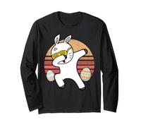 Rabbit Dabbing Too Hip to Hop Bunny Funny Easter Day Manche Longue